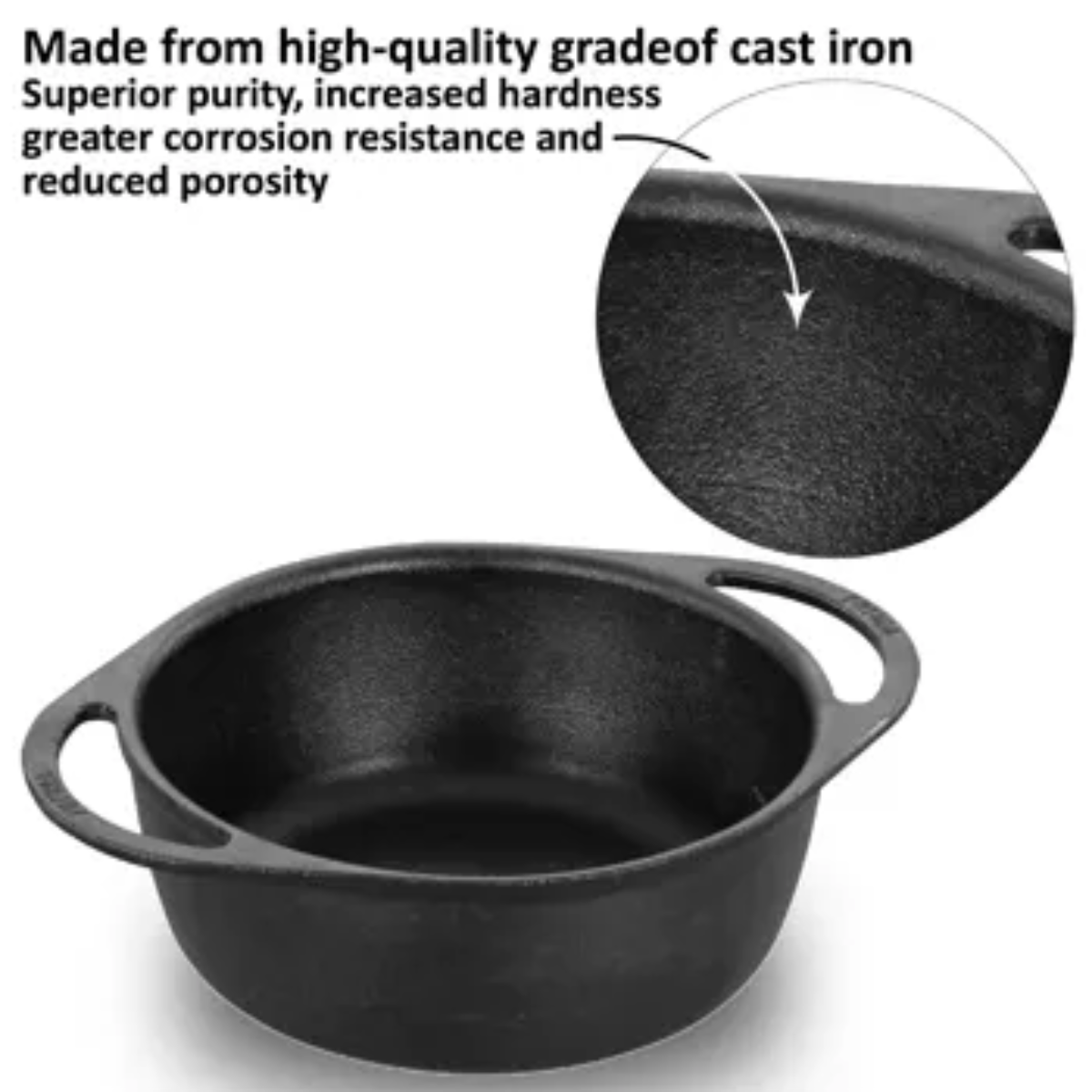 Futura By Hawkins Cast Iron Baby Casserole 1.25 Litre with Glass Lid (CIC125G)