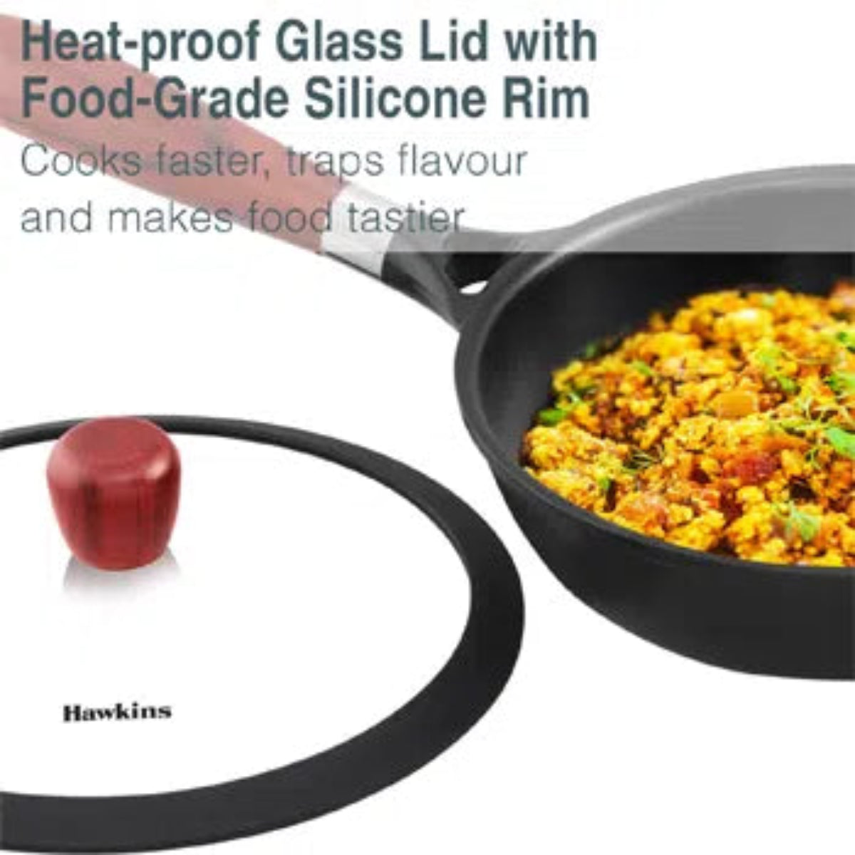 Futura By Hawkins Cast Iron Frying Pan  with Glass Lid