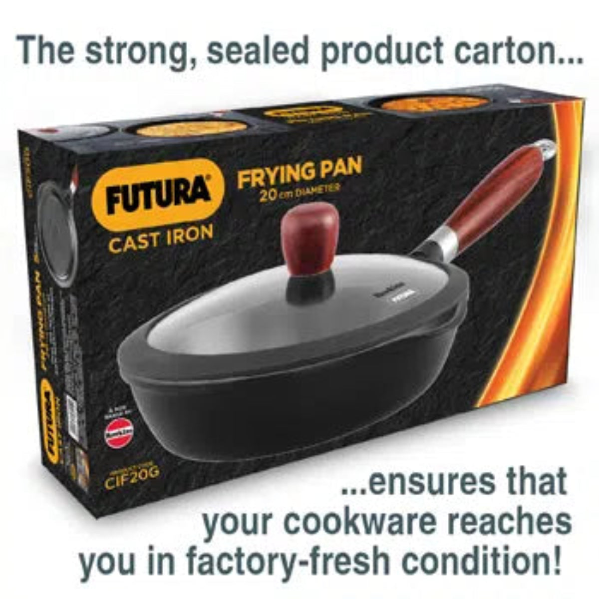 Futura By Hawkins Cast Iron Frying Pan  with Glass Lid