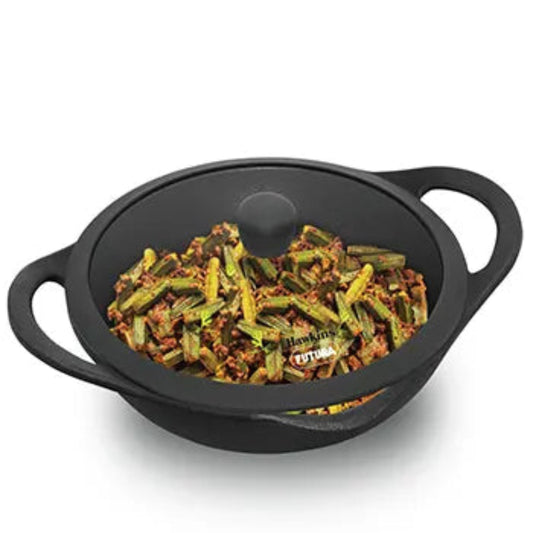 Futura By Hawkins Cast Iron Frying Pan 24 cm with Glass Lid
