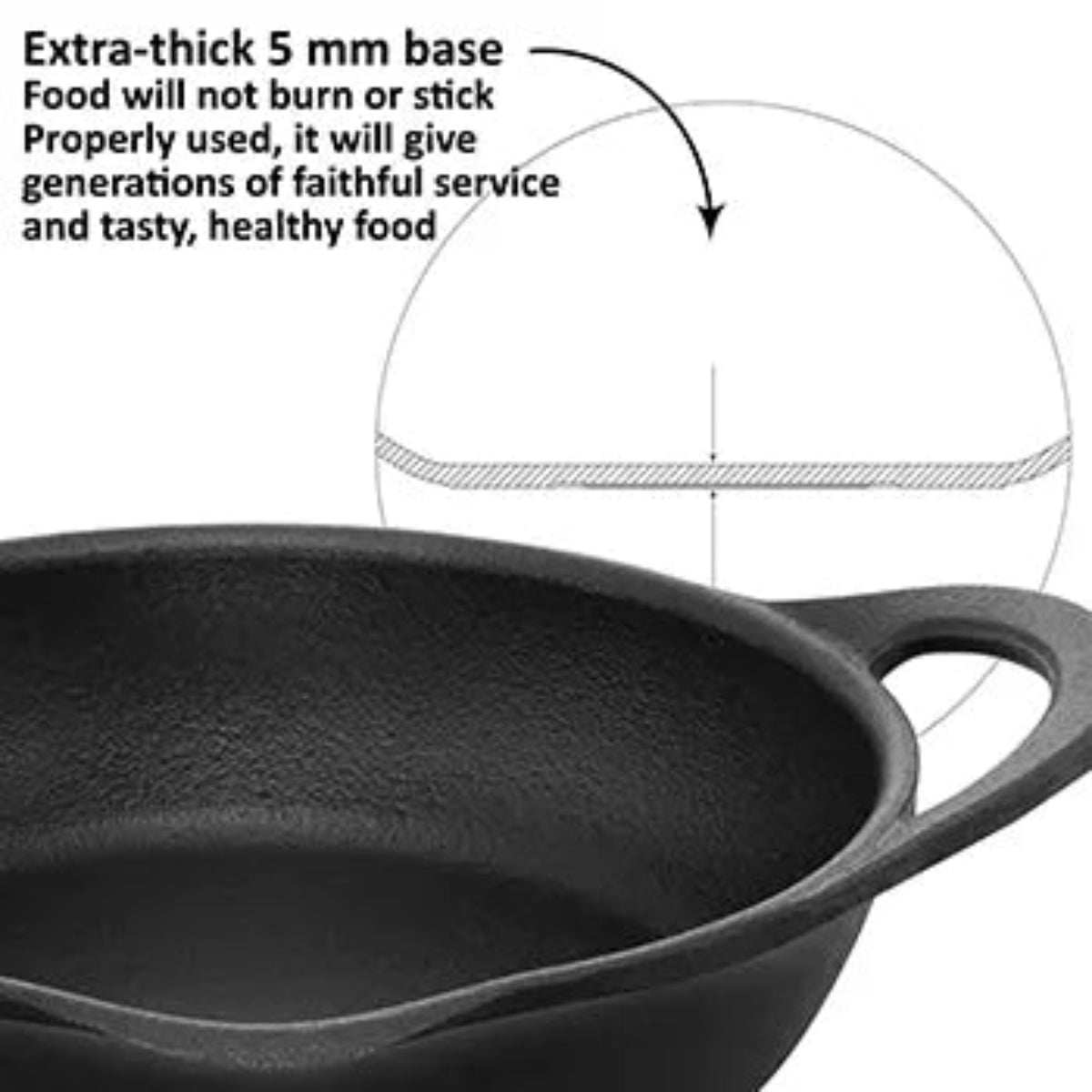Futura By Hawkins Cast Iron Frying Pan 24 cm with Glass Lid