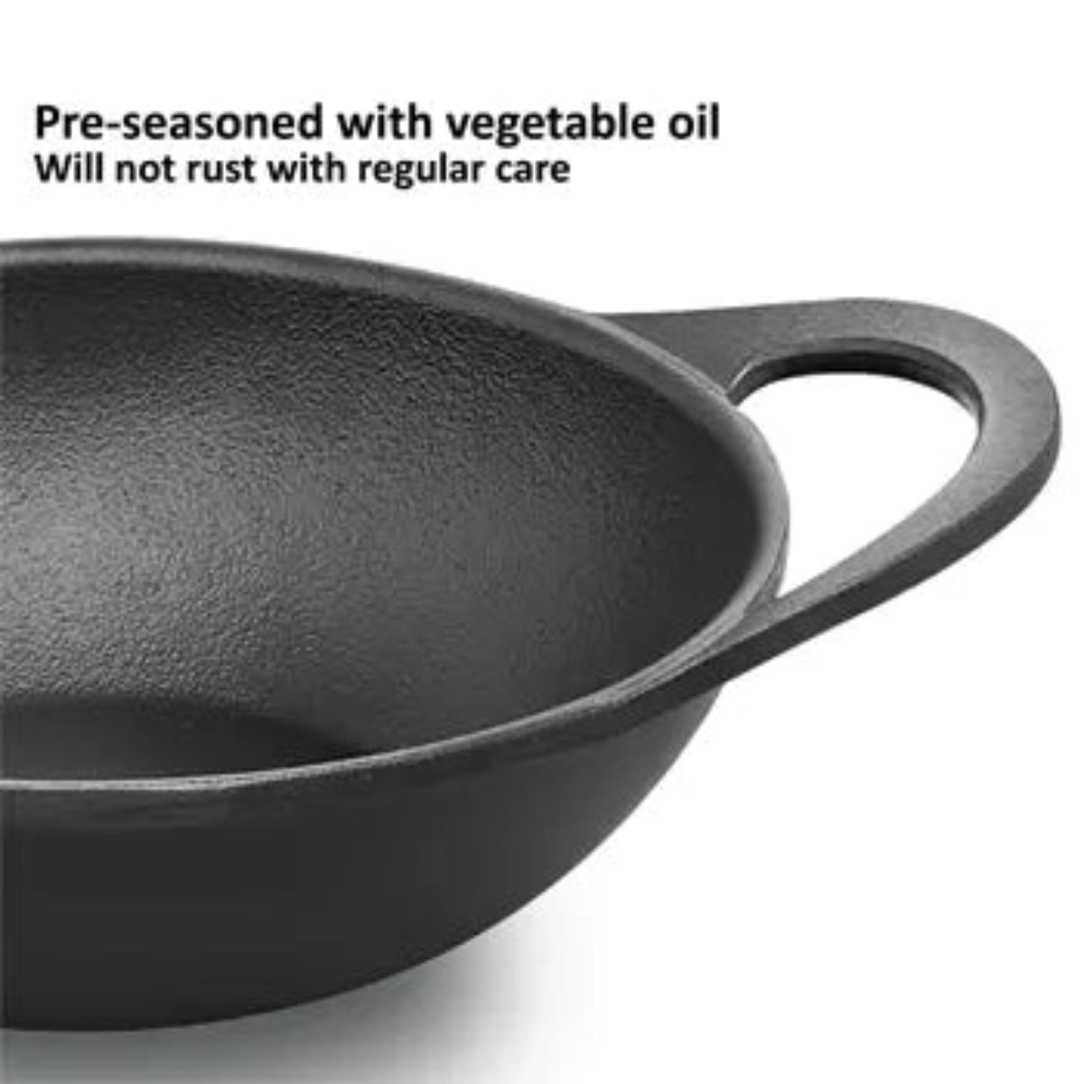 Futura Hawkins Cast Iron Kadhai Litre with Glass Lid