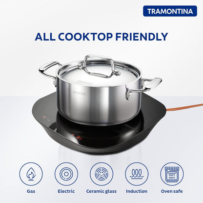 Tramontina Fusao EX+ Ceramic Stainless Steel Tri-Ply Biryani Lagan with SS Lid