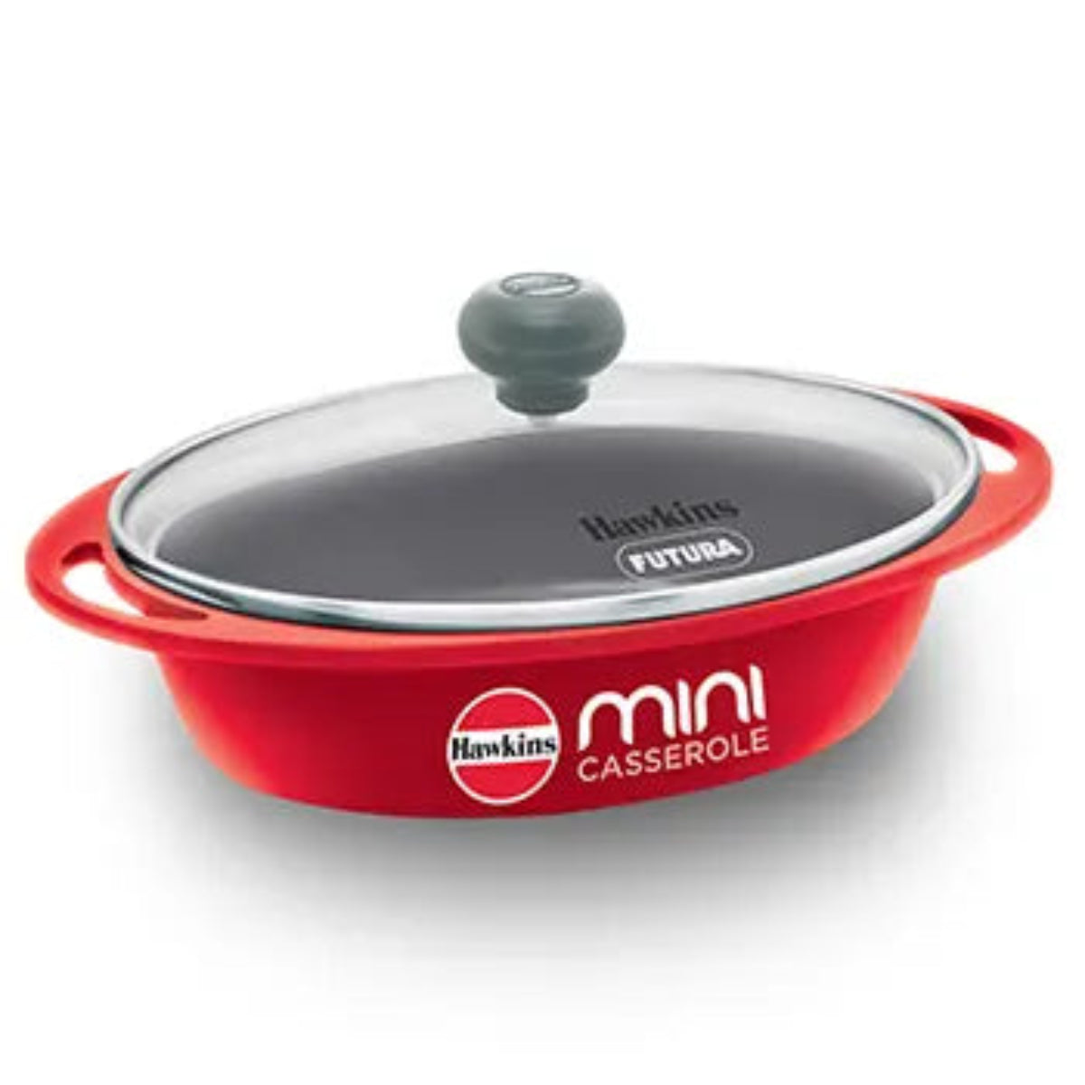 Hawkins Die Cast Oval Mini Casserole 0.75 Litre with Glass Lid