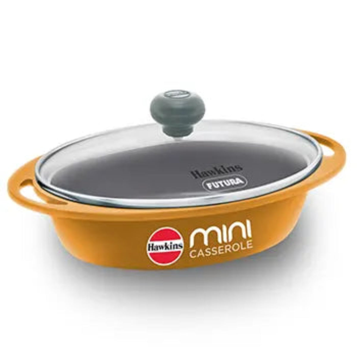 Hawkins Die Cast Oval Mini Casserole 0.75 Litre with Glass Lid