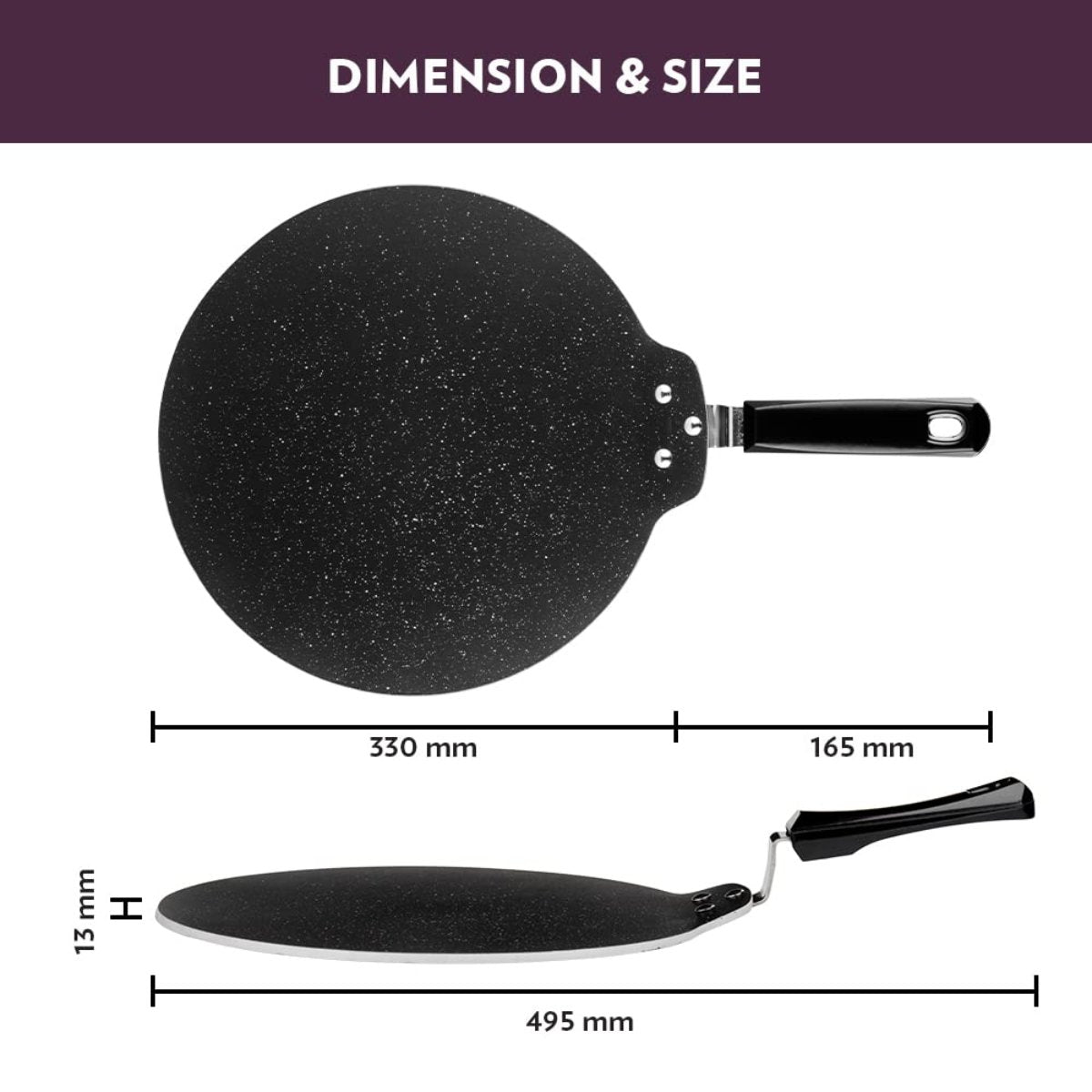 Borosil Granito Nonstick Dosa Tawa 31 cm - NSDT31GR04