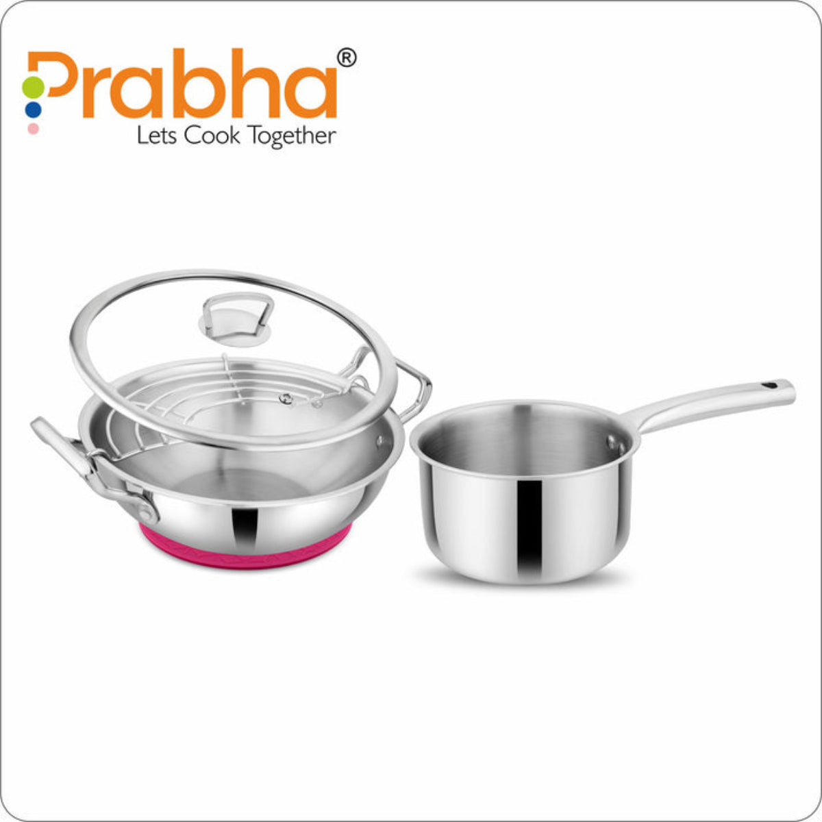 Prabha Elante Tri-Ply Stainless Steel Cookware Set