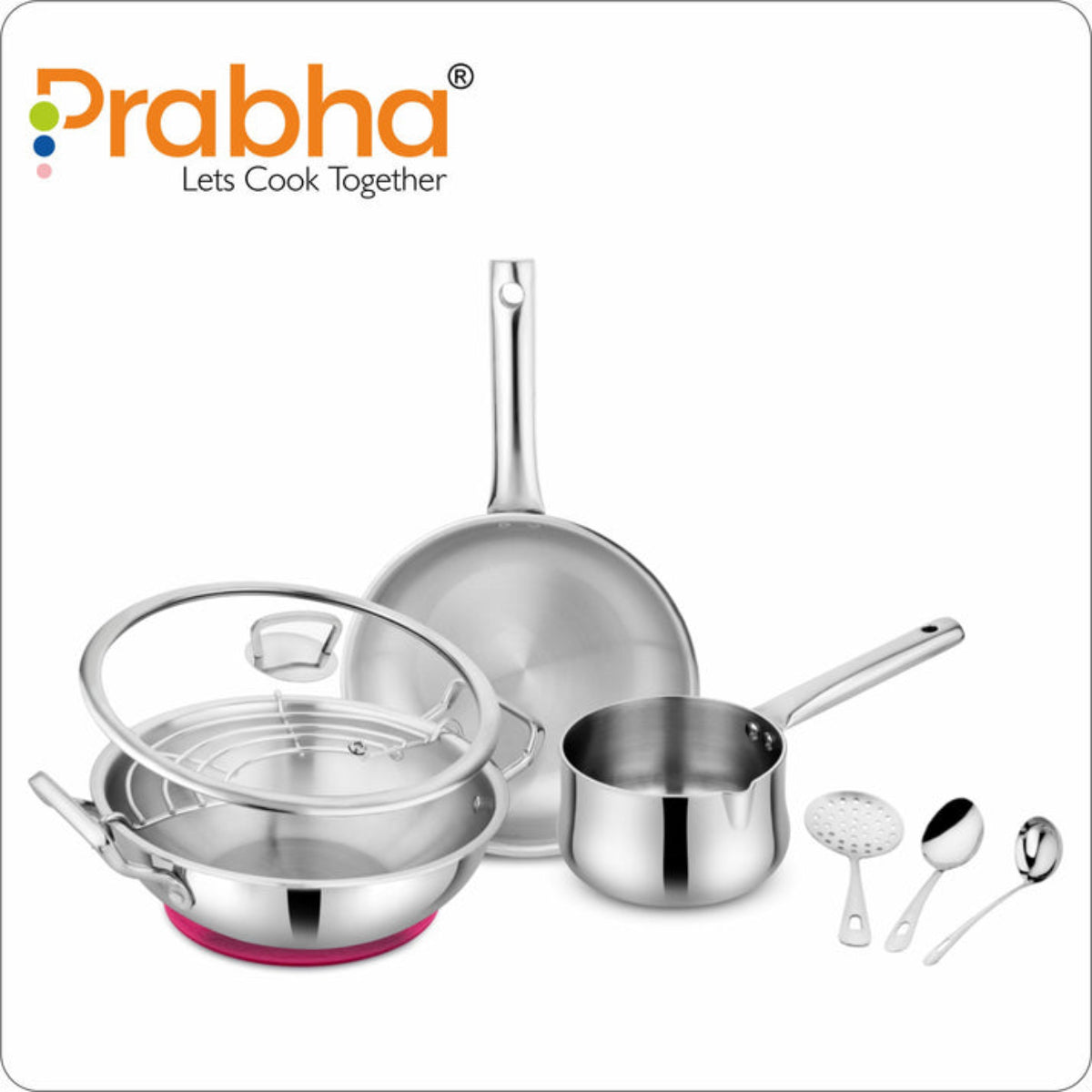 Prabha Elante Tri-Ply Stainless Steel Cookware Set