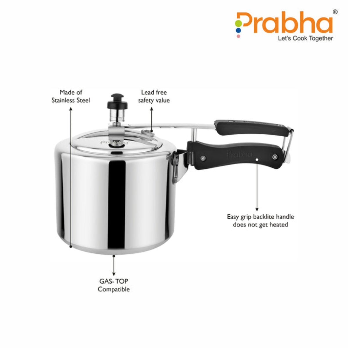 Prabha Ecoluxe Aluminium Plain Pressure Cooker