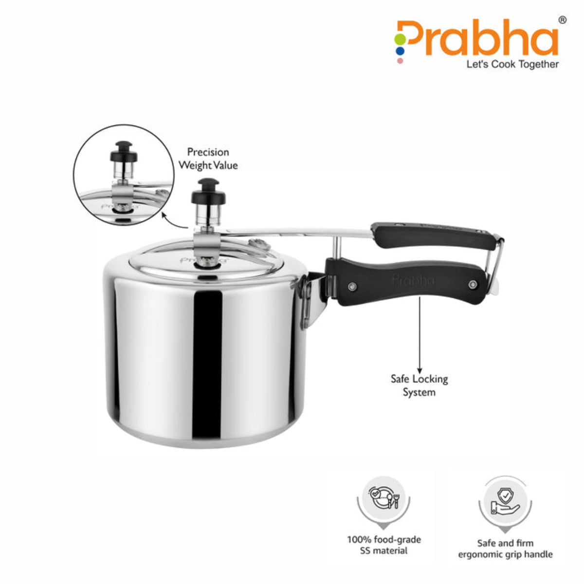 Prabha Ecoluxe Aluminium Plain Pressure Cooker