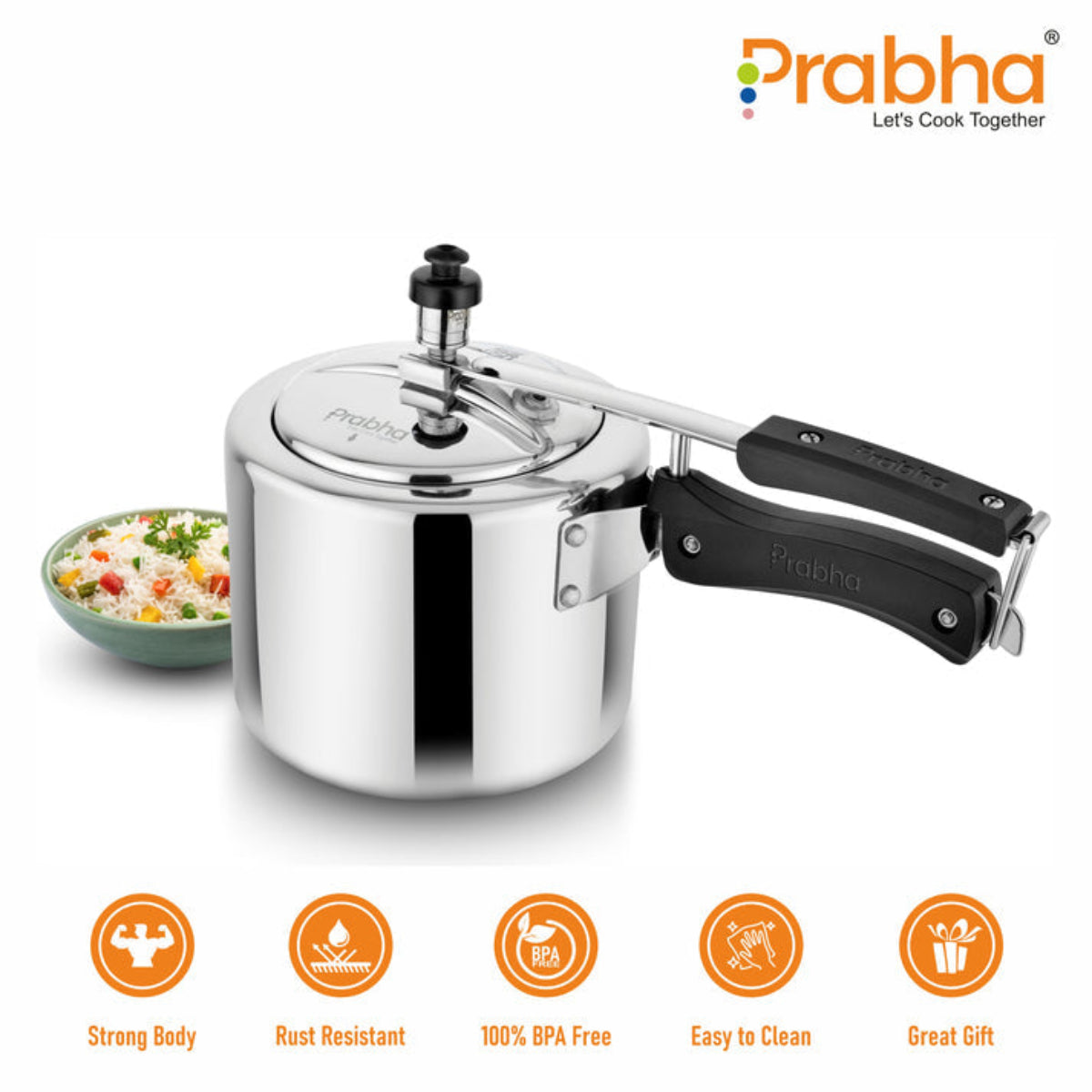 Prabha Ecoluxe Aluminium Plain Pressure Cooker