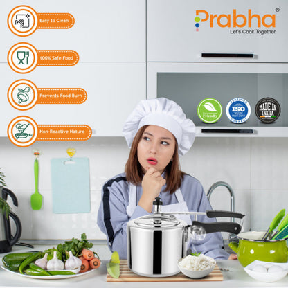 Prabha Ecoluxe Aluminium Plain Pressure Cooker