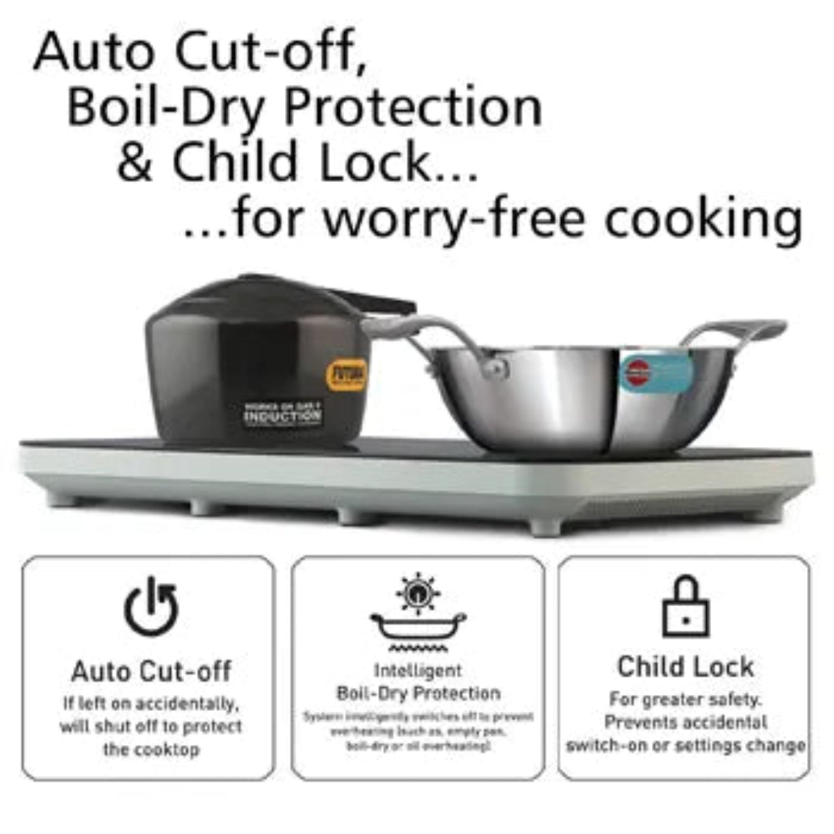 Howkins Induction Hawkins 3600 W Induction Cooktop Touch Panel ( Futura Dual Hob Inducti ...
