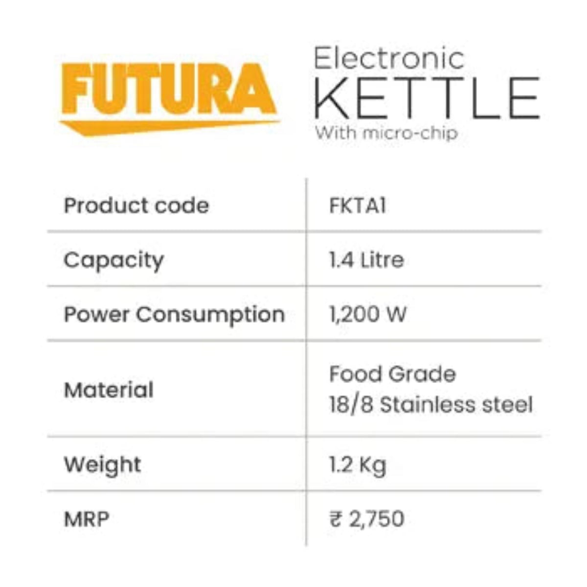 Futura Electronic Kettle 1.4 Litre ( FKTA1 )