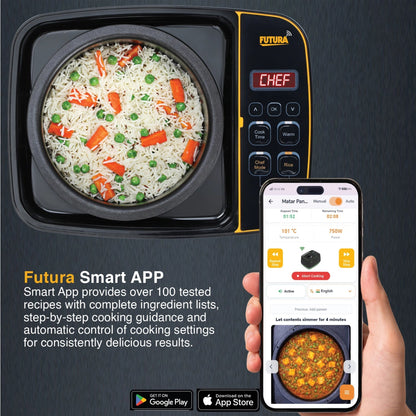 Hawkins Futura Smartpot with Smart App, 2 Litre Smart Electric Cooker (FSP1W)