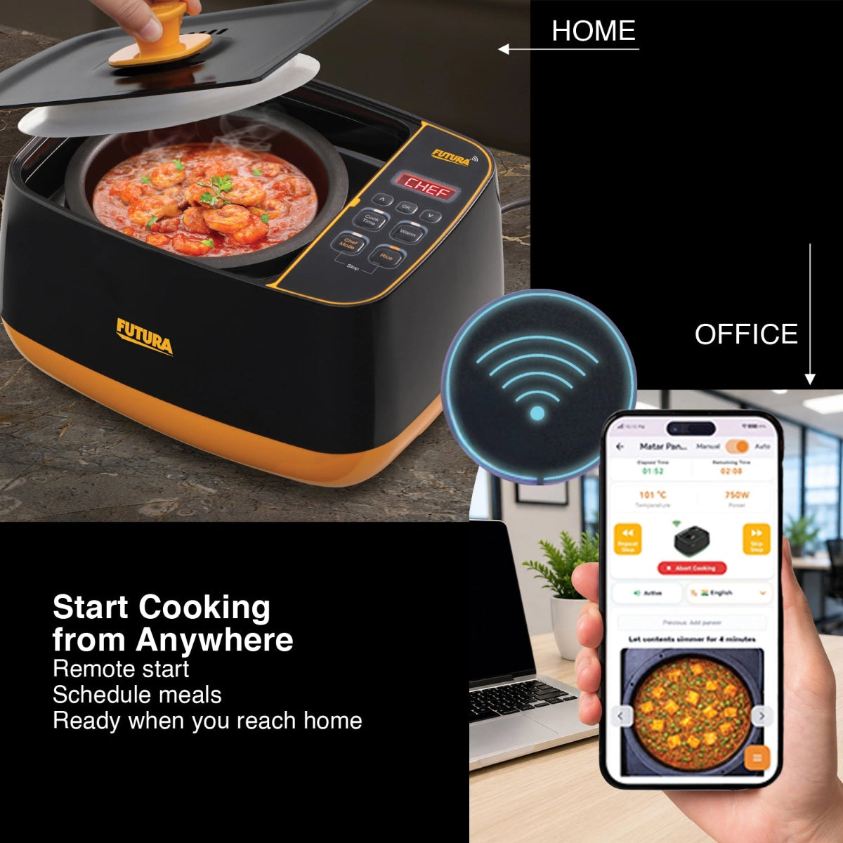 Hawkins Futura Smartpot with Smart App, 2 Litre Smart Electric Cooker (FSP1W)