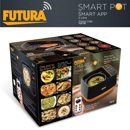 Hawkins Futura Smartpot with Smart App, 2 Litre Smart Electric Cooker (FSP1W)
