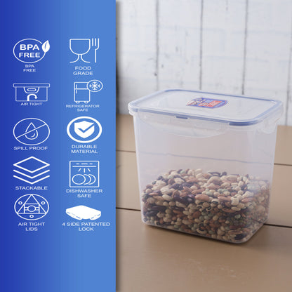 LocknLock Classics Large Tall Rectangular Food Container with Leak Proof Locking Lid Set Of 3 pcs