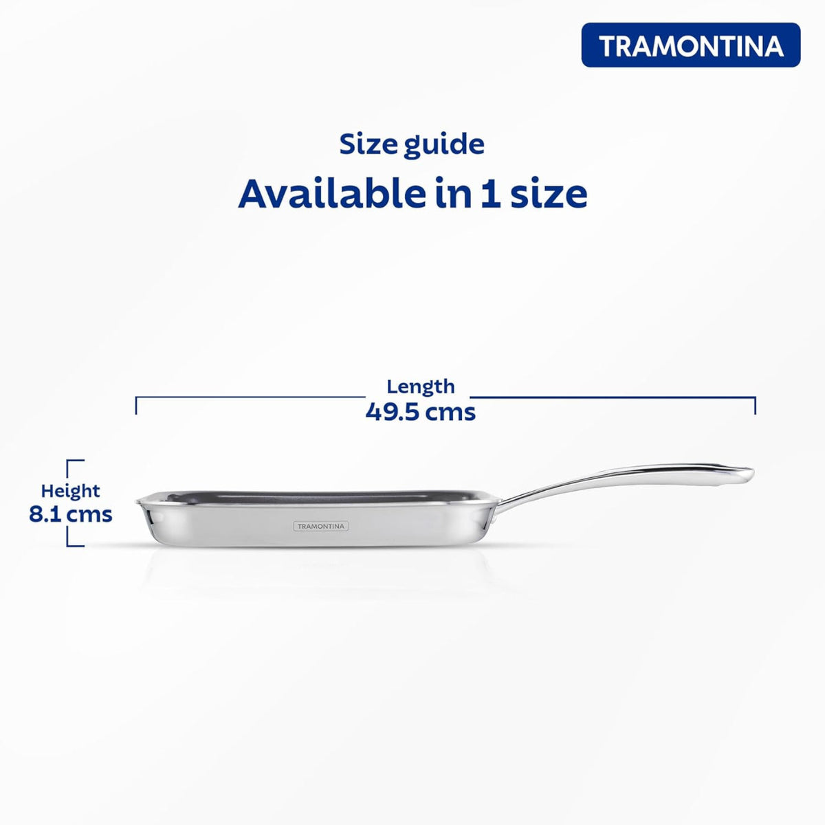 Tramantino Fusao EX+ 26cm Ceramic Stainless Steel Tri-Ply Grill Pan