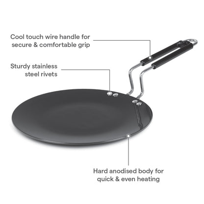 Borosil Hard Anodized Concave Tawa