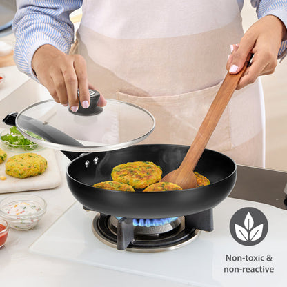 Borosil Hard Anodized Induction Base Fry Pan With Glass Lid