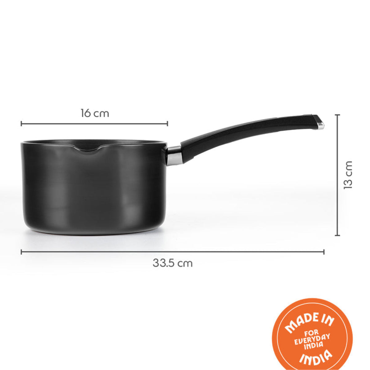Borosil Hard Anodized Induction Base Spout Sauce Pan