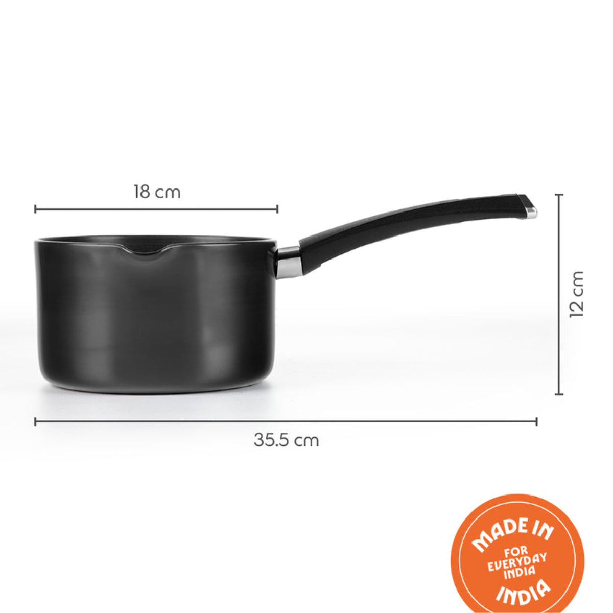 Borosil Hard Anodized Induction Base Spout Sauce Pan