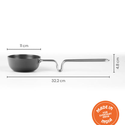 Borosil Hard Anodized Tadka Pan, 11 cm / 300 Ml