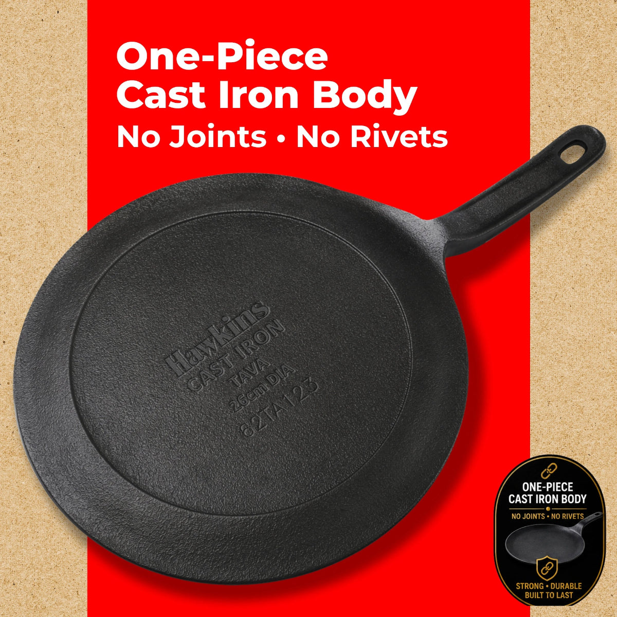 Hawkins Cast Iron Tava 26 cm (HIT26)