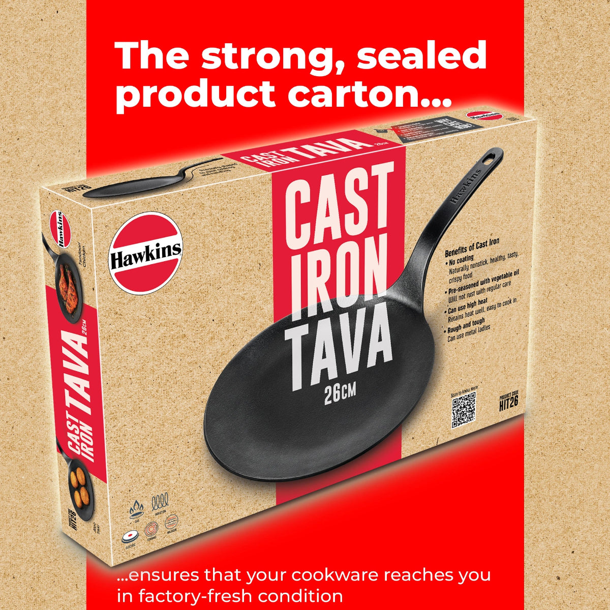 Hawkins Cast Iron Tava 26 cm (HIT26)
