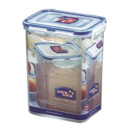 LocknLock Classics Medium Tall Rectangular Food Container with Leak Proof Locking Lids Set Of 3 Pcs