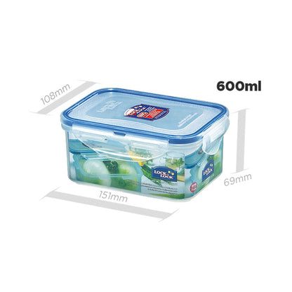 LocknLock Classics Medium Flat Rectangular Food Container with Leak Proof Locking Lid SET OF 3 PCS