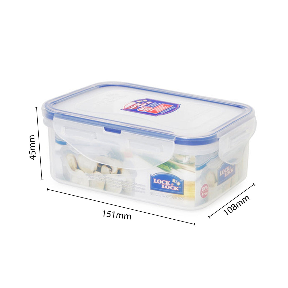 LocknLock Classics Small Flat Rectangular Food Container with Leak Proof Locking Lid SET OF 3 PCS