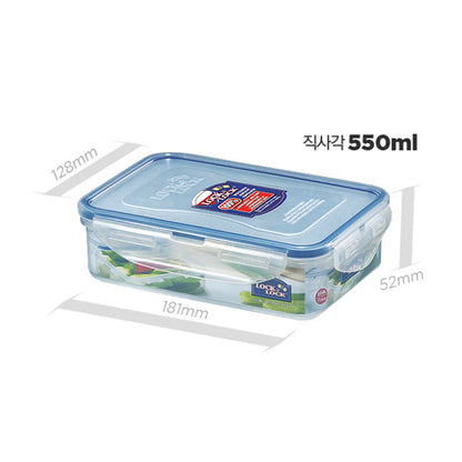 LocknLock Classics Medium Flat Rectangular Food Container with Leak Proof Locking Lid