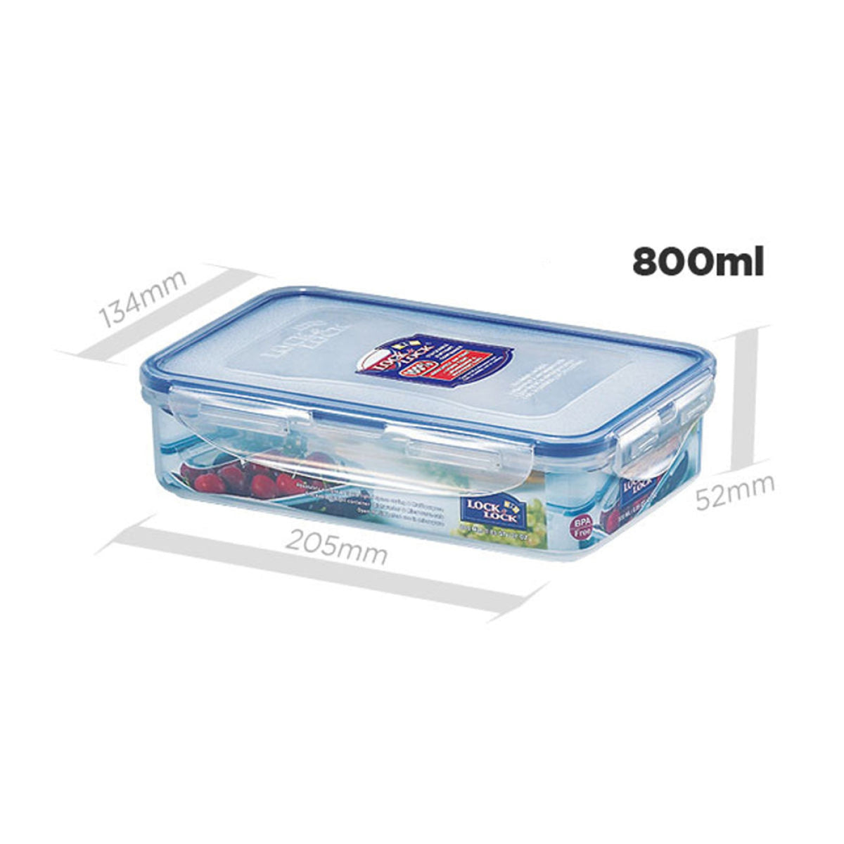 LocknLock Classics Medium Flat Rectangular Food Container with Leak Proof Locking Lid