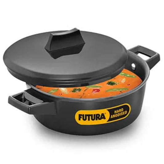 Futura By HawkInduction Compatible Cook-n-Serve Bowl 2 Litre with Hard Anodised Lid