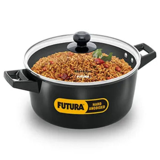 Futura By Hawkins Induction Compatible Cook n Serve Casserole 4 Litre with Glass lid