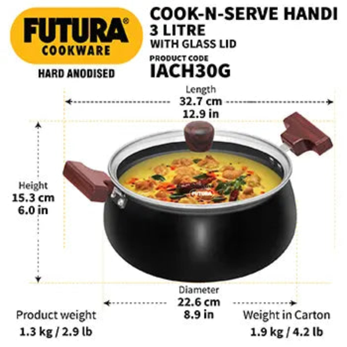 Hawkins Induction Compatible Hard Anodised Cook-n-Serve Handi