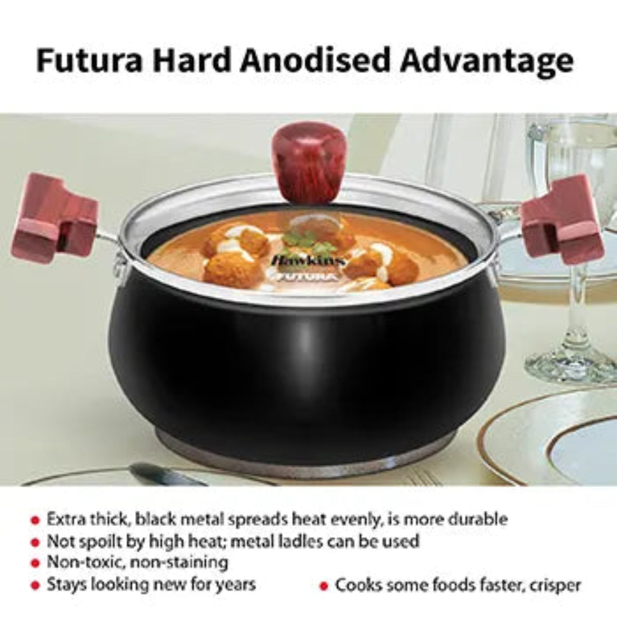 Hawkins Induction Compatible Hard Anodised Cook-n-Serve Handi