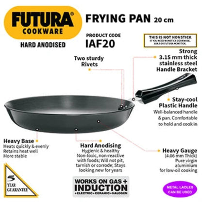 Futura By Hawkins Induction Compatible Hard Anodized Frying Pan 20 cm (3.25 mm Thick)
