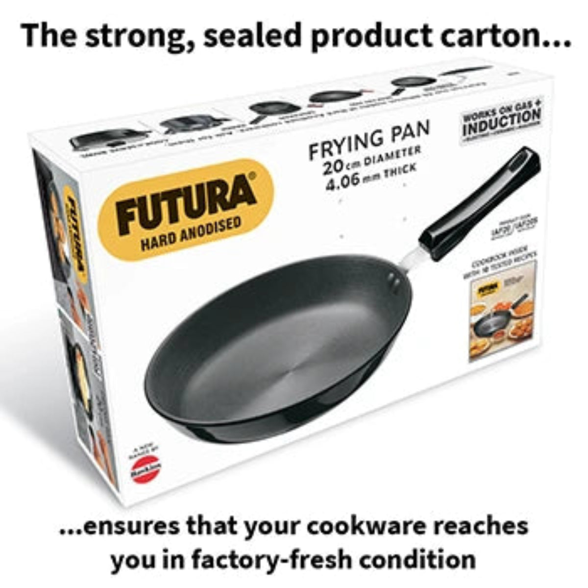 Futura By Hawkins Induction Compatible Hard Anodized Frying Pan 20 cm (3.25 mm Thick)