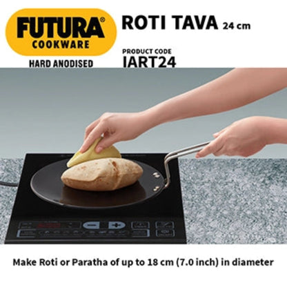 Futura By Hawkins Induction Compatible Hard Anodised Roti Tava 24 cm (4.88 mm Thick)
