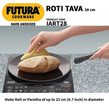 Futura By Hawkins Induction Compatible Hard Anodised Roti Tava 28 cm (4.88 mm Thick) (IART28)