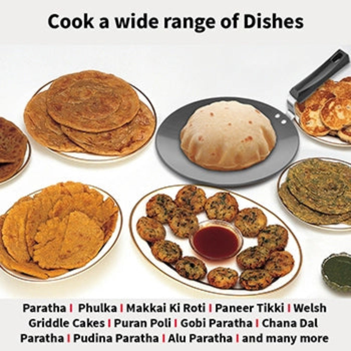 Futura By Hawkins Induction Compatible Hard Anodised Roti Tava 28 cm (4.88 mm Thick) (IART28)