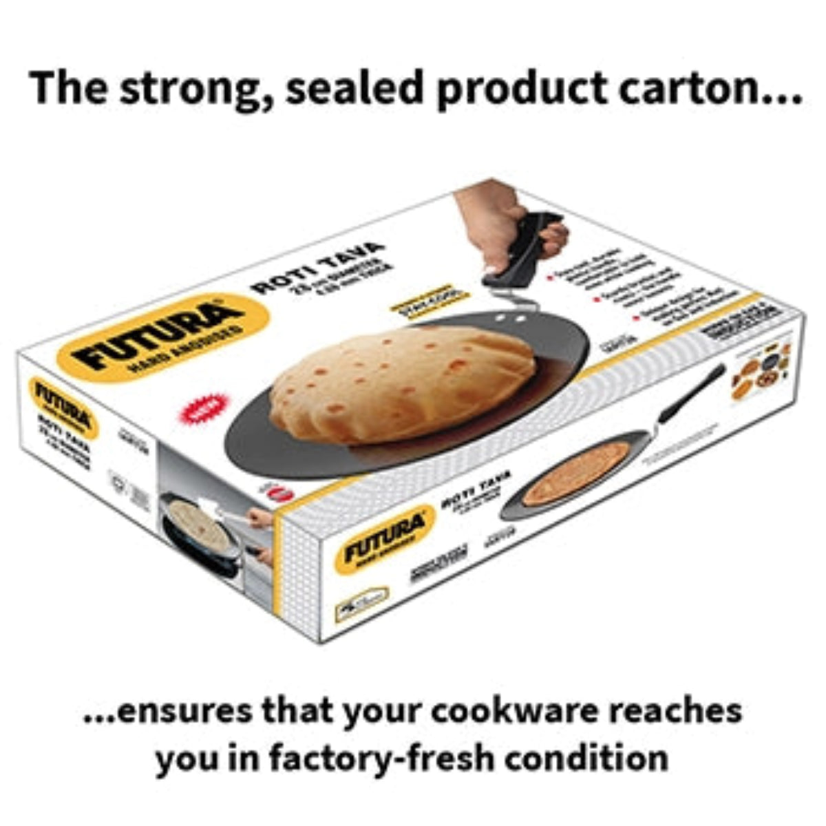 Futura By Hawkins Induction Compatible Hard Anodised Roti Tava 28 cm (4.88 mm Thick) (IART28)