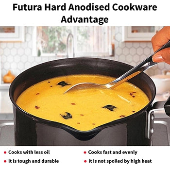 Futura by Hawkins Induction Compatible Hard Anodised Saucepan 1.5 Litre (3.25 mm Thick)