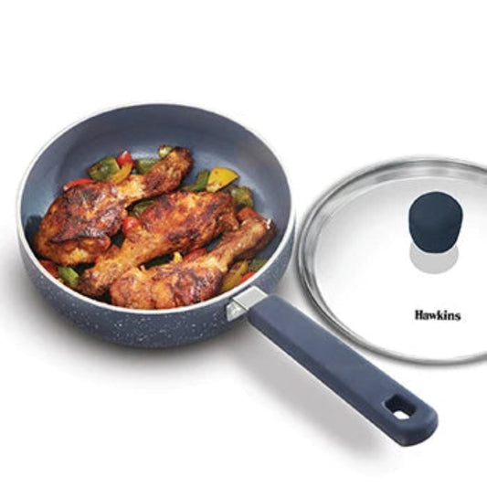 Hawkins Induction Compatible Ceramic Nonstick Frying Pan 16 cm with Glass Lid