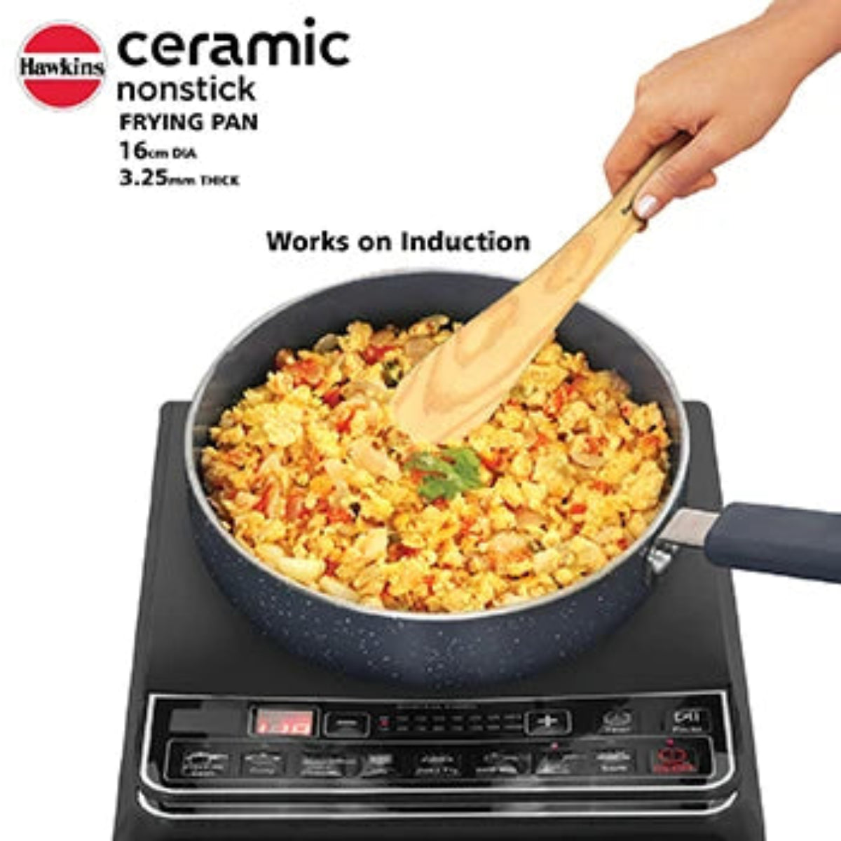 Hawkins Induction Compatible Ceramic Nonstick Frying Pan 16 cm