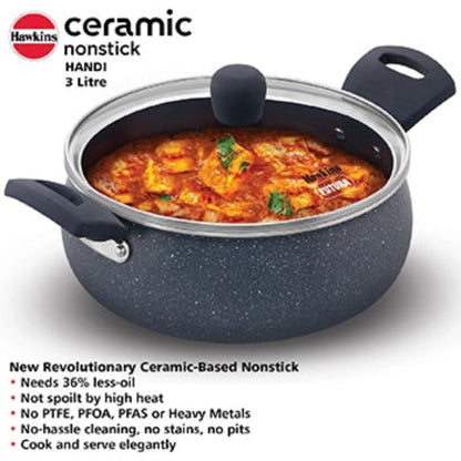 
Hawkins Induction Compatible Ceramic Nonstick Handi with Glass Lid
