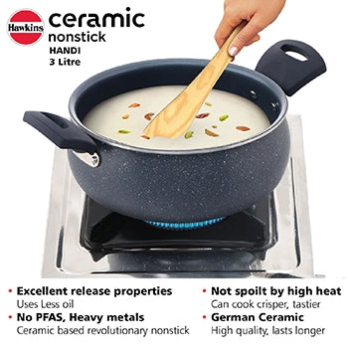 
Hawkins Induction Compatible Ceramic Nonstick Handi with Glass Lid
